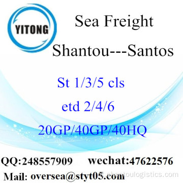 Shantou Port Sea Freight Shipping para Santos